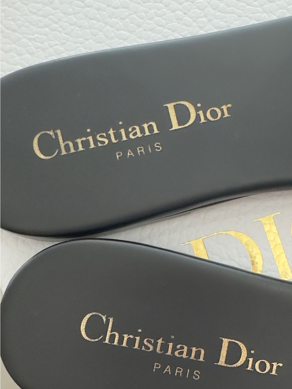 Dior Black and White Logo Slide Sandals - Picture 3 of 6